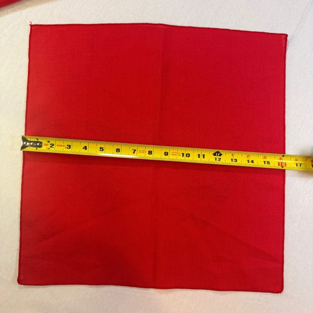 Unbranded Napkins Set of 4 Red Linen Blend 16x16 Holiday Dining Table Decor